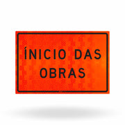 Placa de Obra Refletiva Início das Obras 120x80 cm