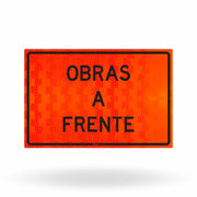 Placa de Obra Refletiva Obras à Frente 120x80 cm