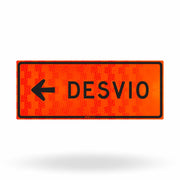 Placa de Obra Refletiva Tipo I Desvio à Esquerda 100x40 cm