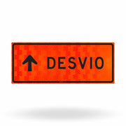 Placa de Obra Refletiva Tipo I Desvio à Frente 100x40 cm