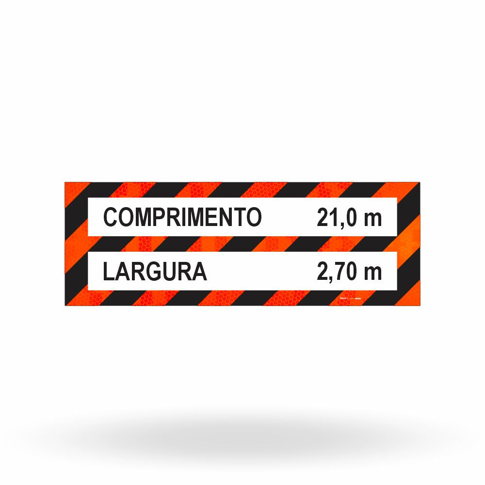 Faixa Adesiva Refletivo Traseiro "Veículo Longo - Largura e Comprimento  (3,0 x 0,80 m)
