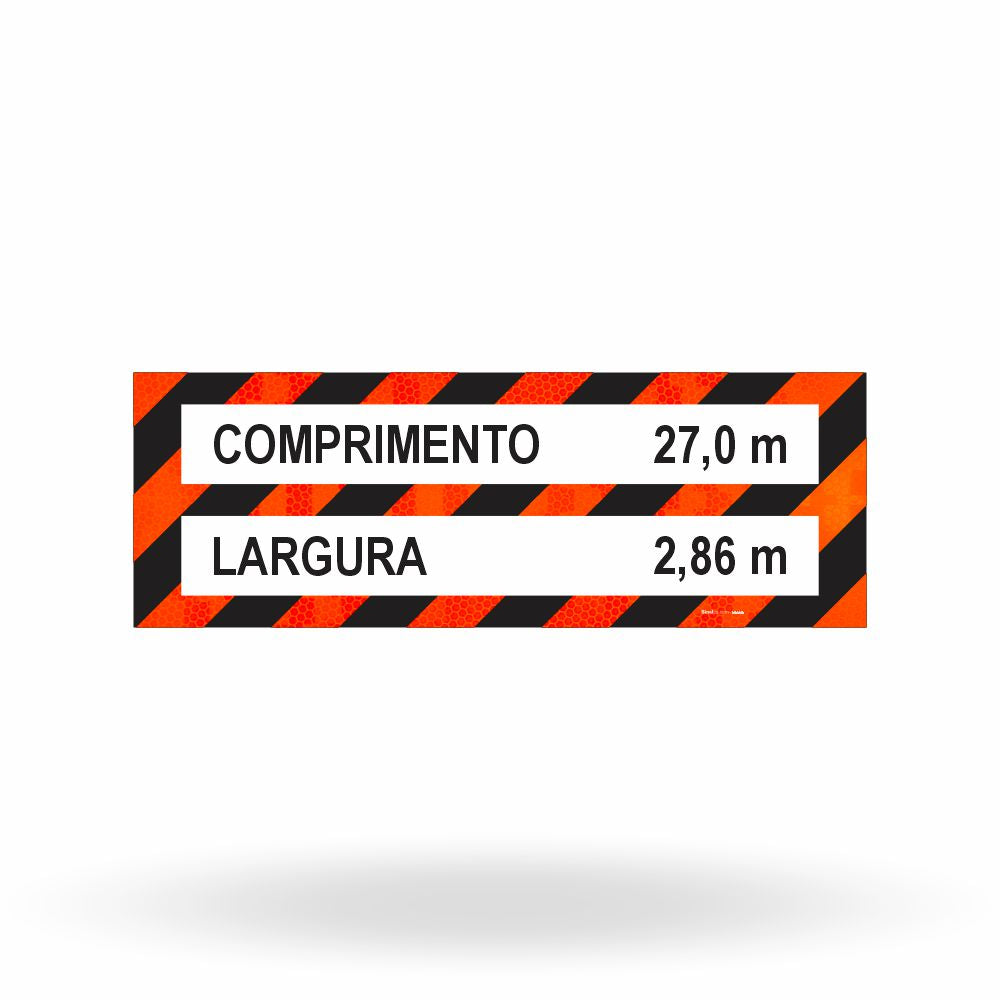 Faixa Adesiva Refletivo Traseiro "Veículo Longo - Largura e Comprimento  (3,0 x 0,80 m)