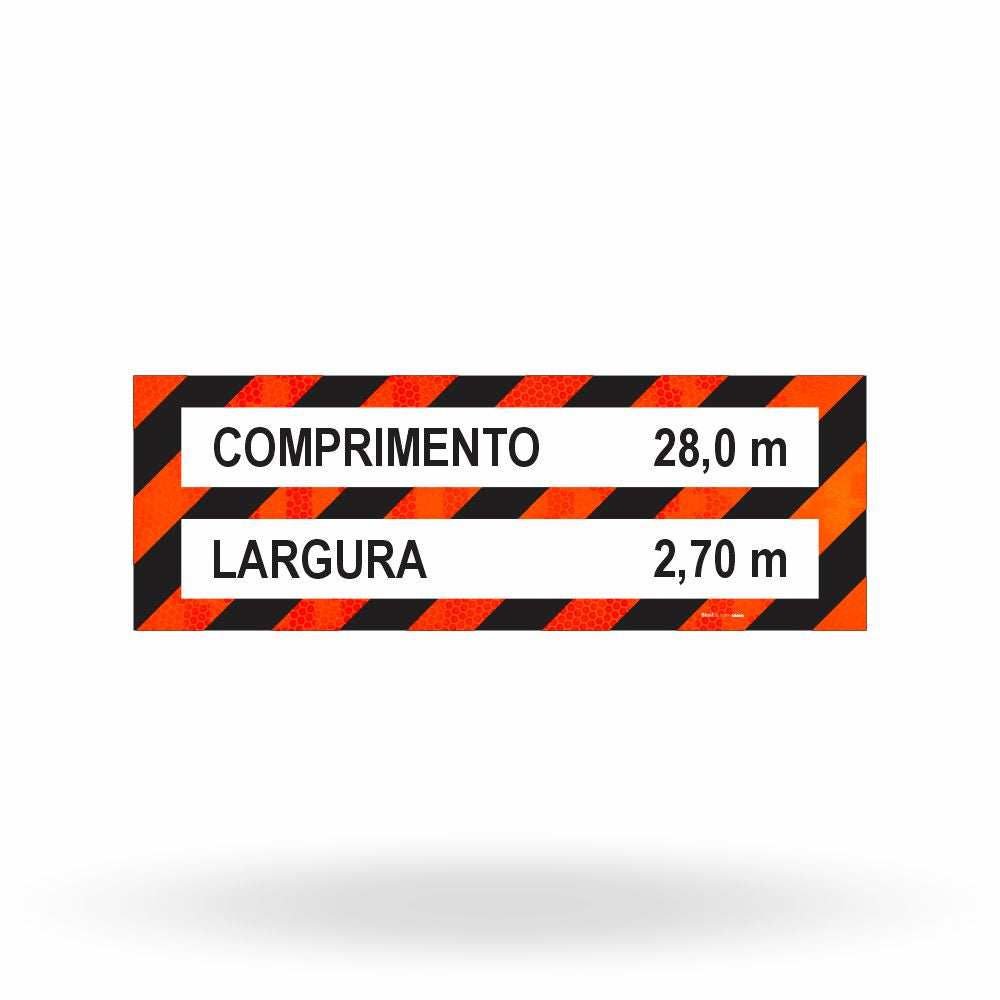 Faixa Adesiva Refletivo Traseiro "Veículo Longo - Largura e Comprimento  (3,0 x 0,80 m)