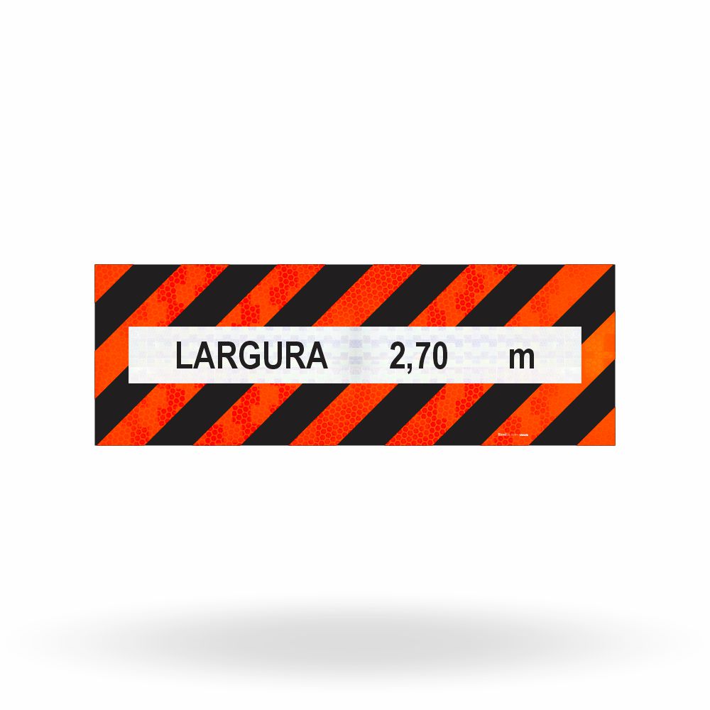 Faixa Adesiva Refletivo Traseiro "Veículo Longo - Largura Excedente" CONTRAN 882 (2,30 x 0,80 m)