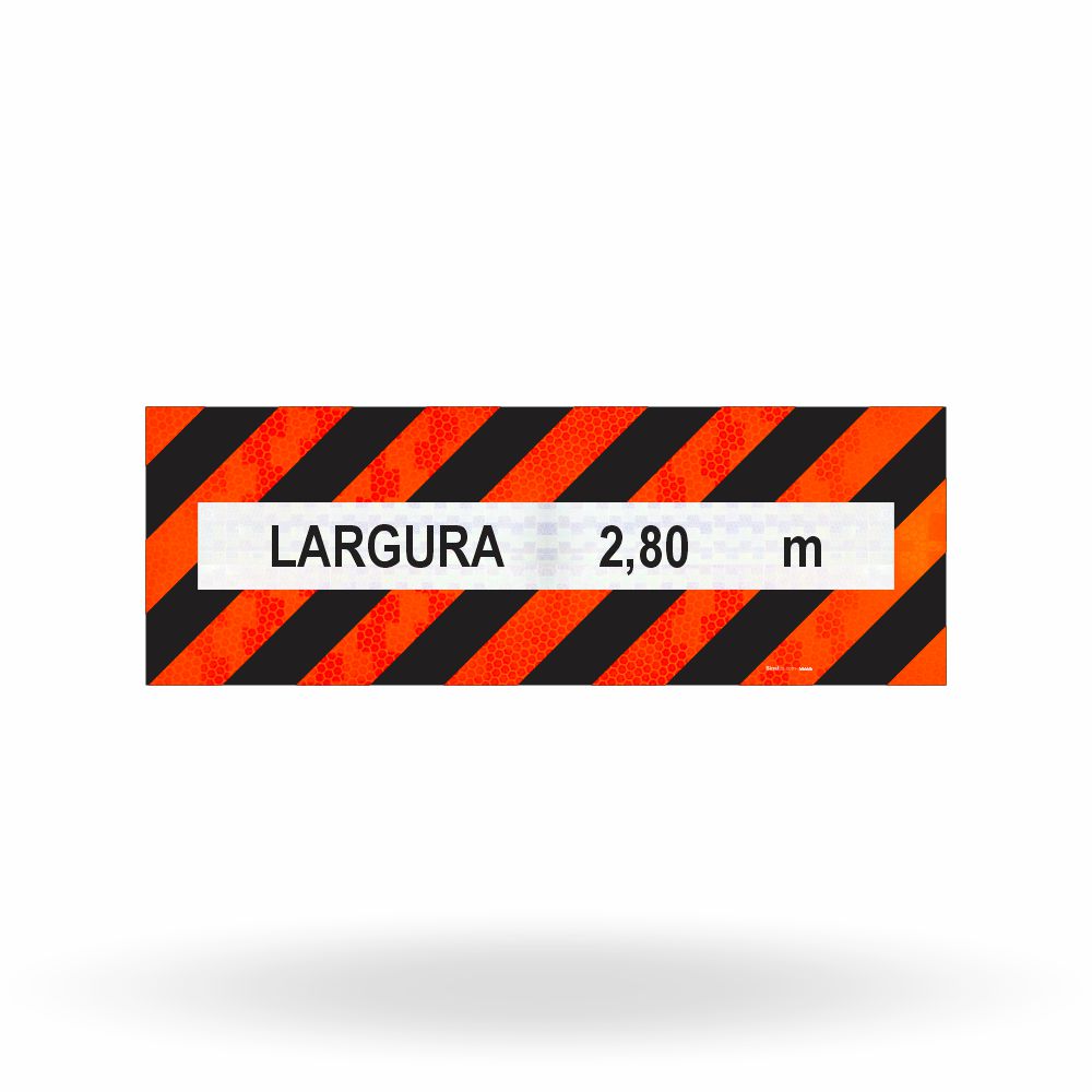 Faixa Adesiva Refletivo Traseiro "Veículo Longo - Largura Excedente" CONTRAN 882 (2,30 x 0,80 m)