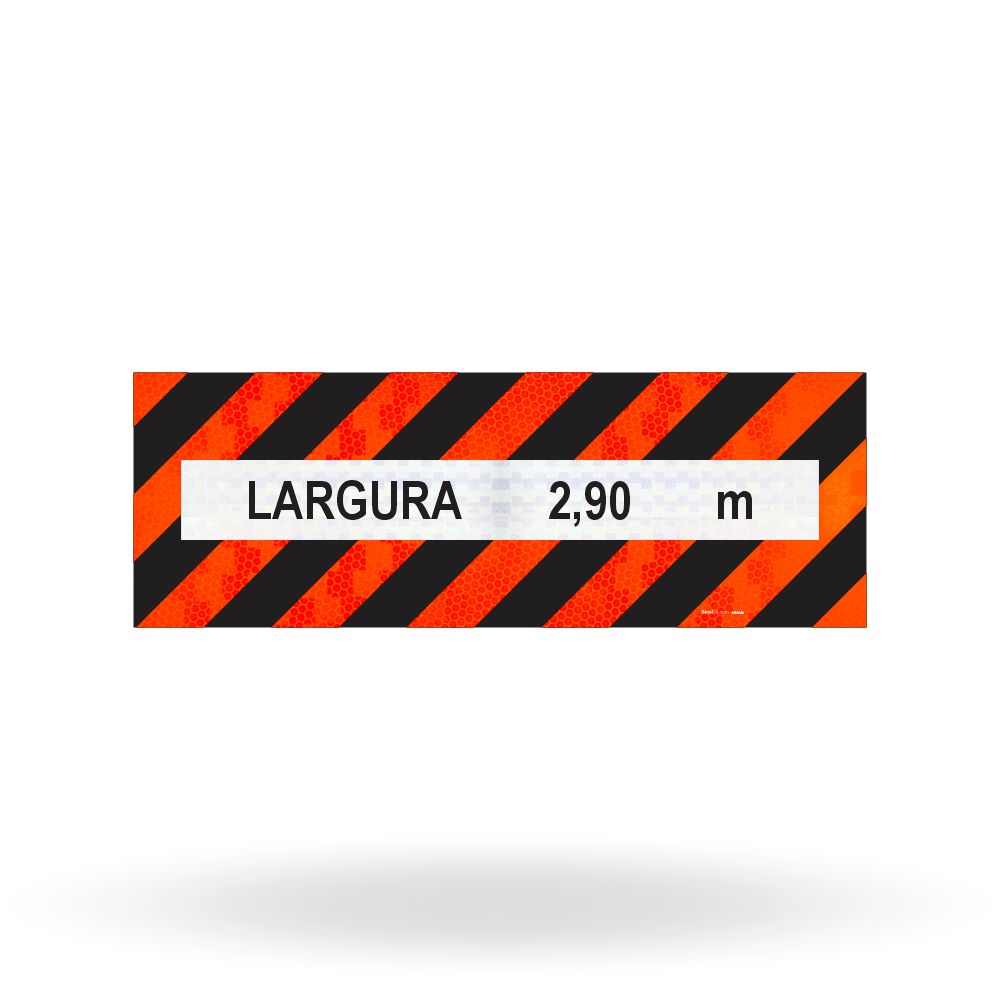Faixa Adesiva Refletivo Traseiro "Veículo Longo - Largura Excedente" CONTRAN 882 (2,30 x 0,80 m)