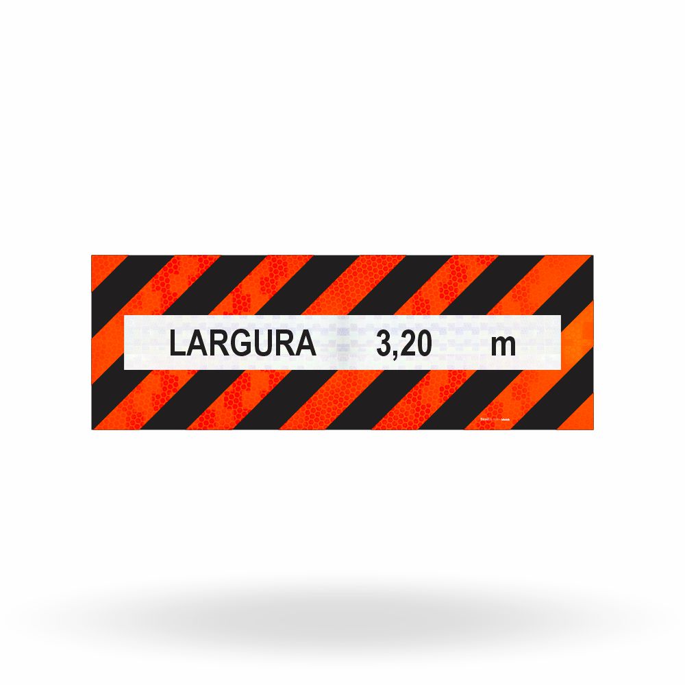 Faixa Adesiva Refletivo Traseiro "Veículo Longo - Largura Excedente" CONTRAN 882 (2,30 x 0,80 m)