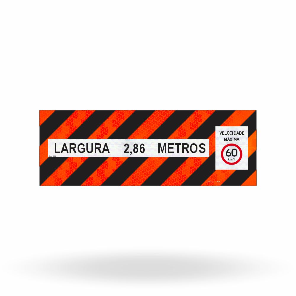 Faixa Adesiva Refletivo Traseiro "Veículo Longo - Largura Excedente e Velocidade" CONTRAN 882 (2,30 x 0,80 m)