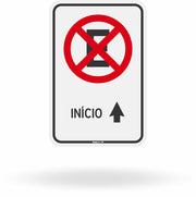 Placa R-6a Proibido Parar e Estacionar Início