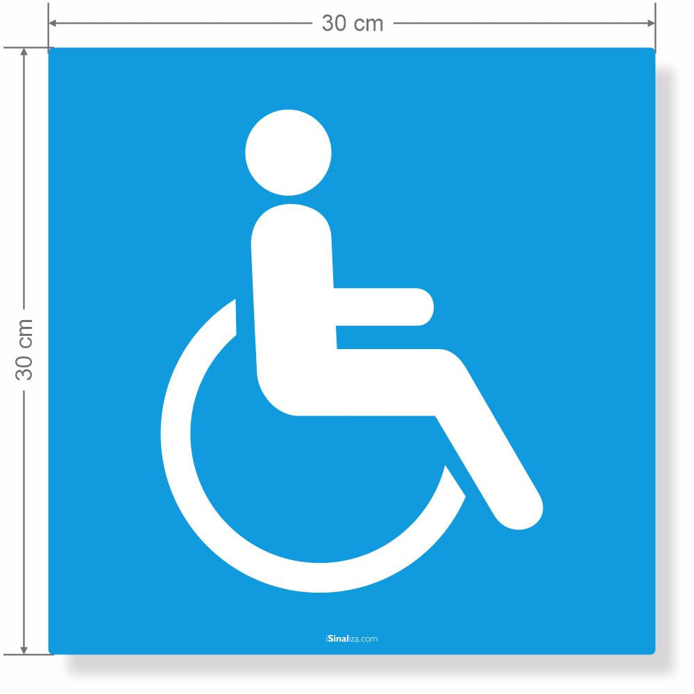Adesivo Brilho para Piso "Cadeirante PCD - SIA" 30x30 cm - NBR 9050