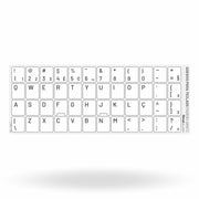 Adesivo Português Teclado Padrão ABNT2 - Cor Branco e Preto