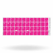 Adesivo Português Teclado Padrão ABNT2 - Cor Rosa e Branco