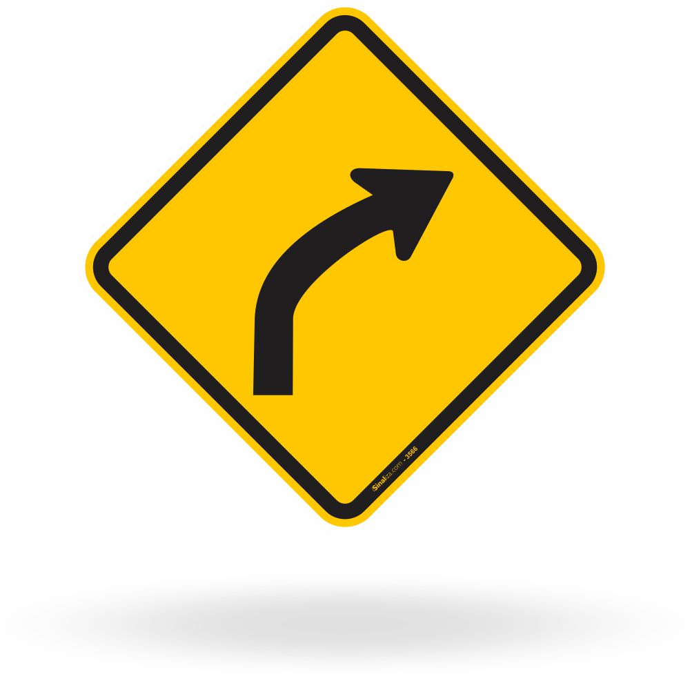 Placa Curva à Direita (A-2b)