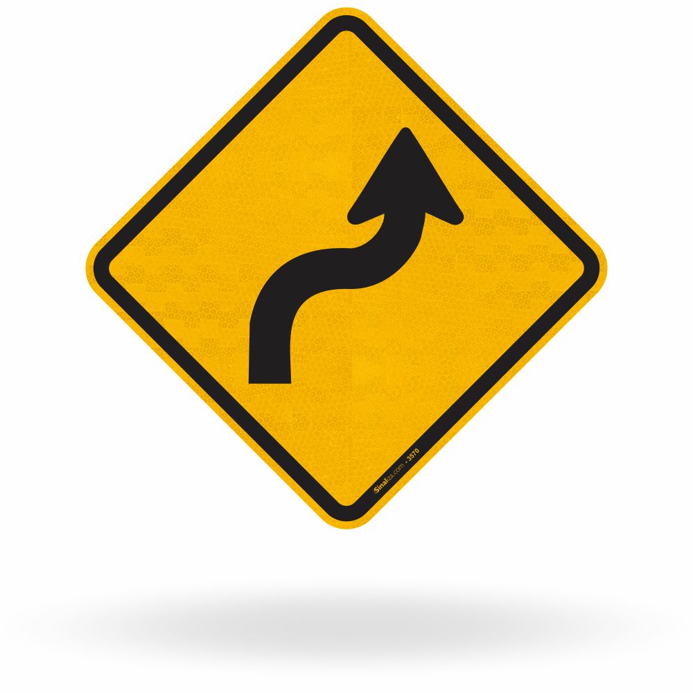 Placa Curva Acentuada em "S" à Direita (A-4b)