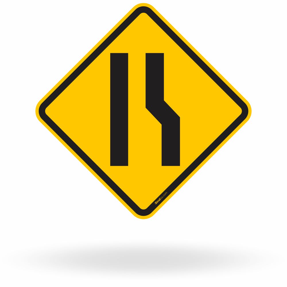 Placa Estreitamento de Pista à Direita (A-21c)