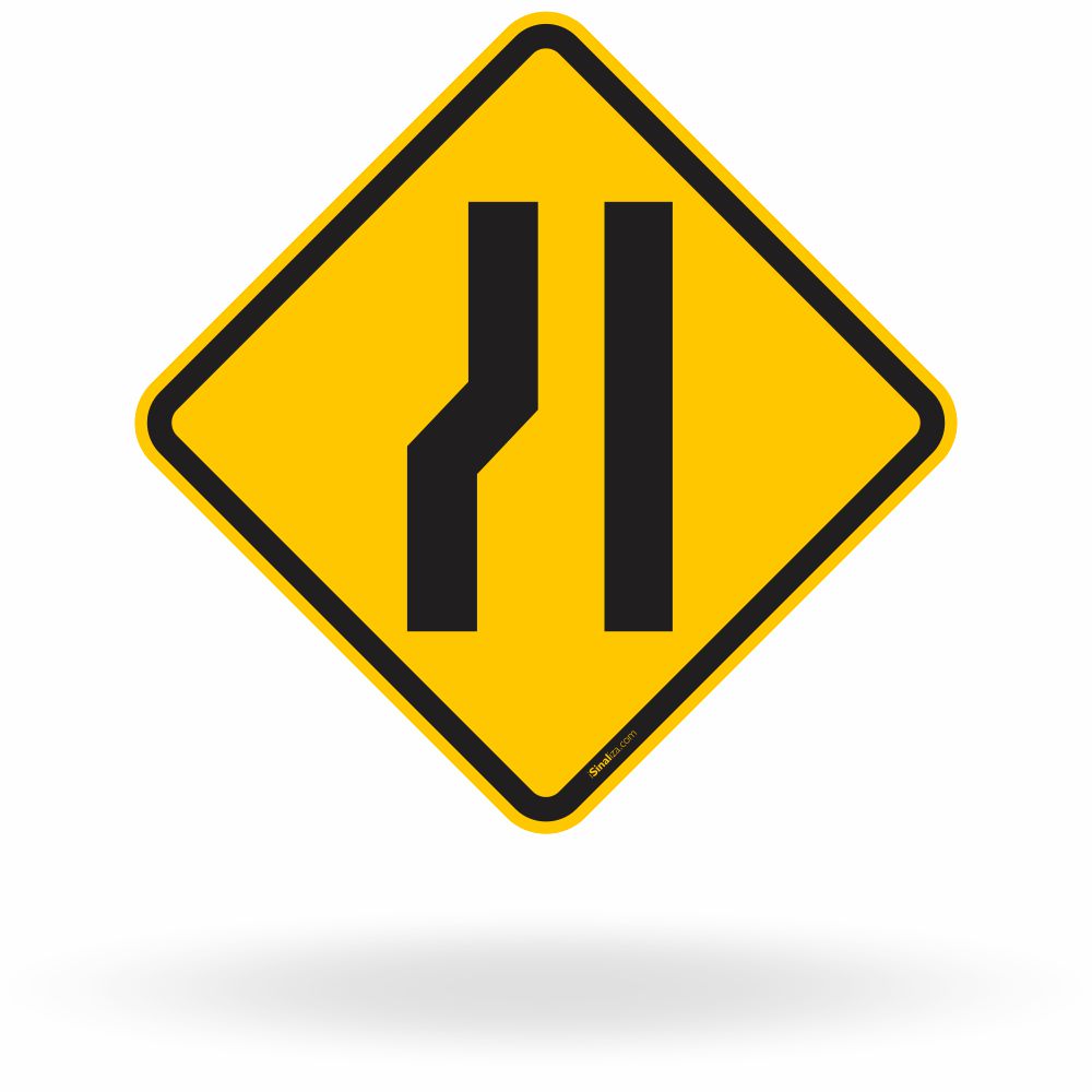 Placa Estreitamento de Pista à Esquerda (A-21b)