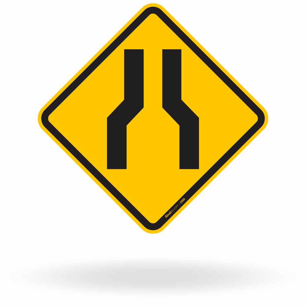 Placa Estreitamento de Pista ao Centro (A-21a)