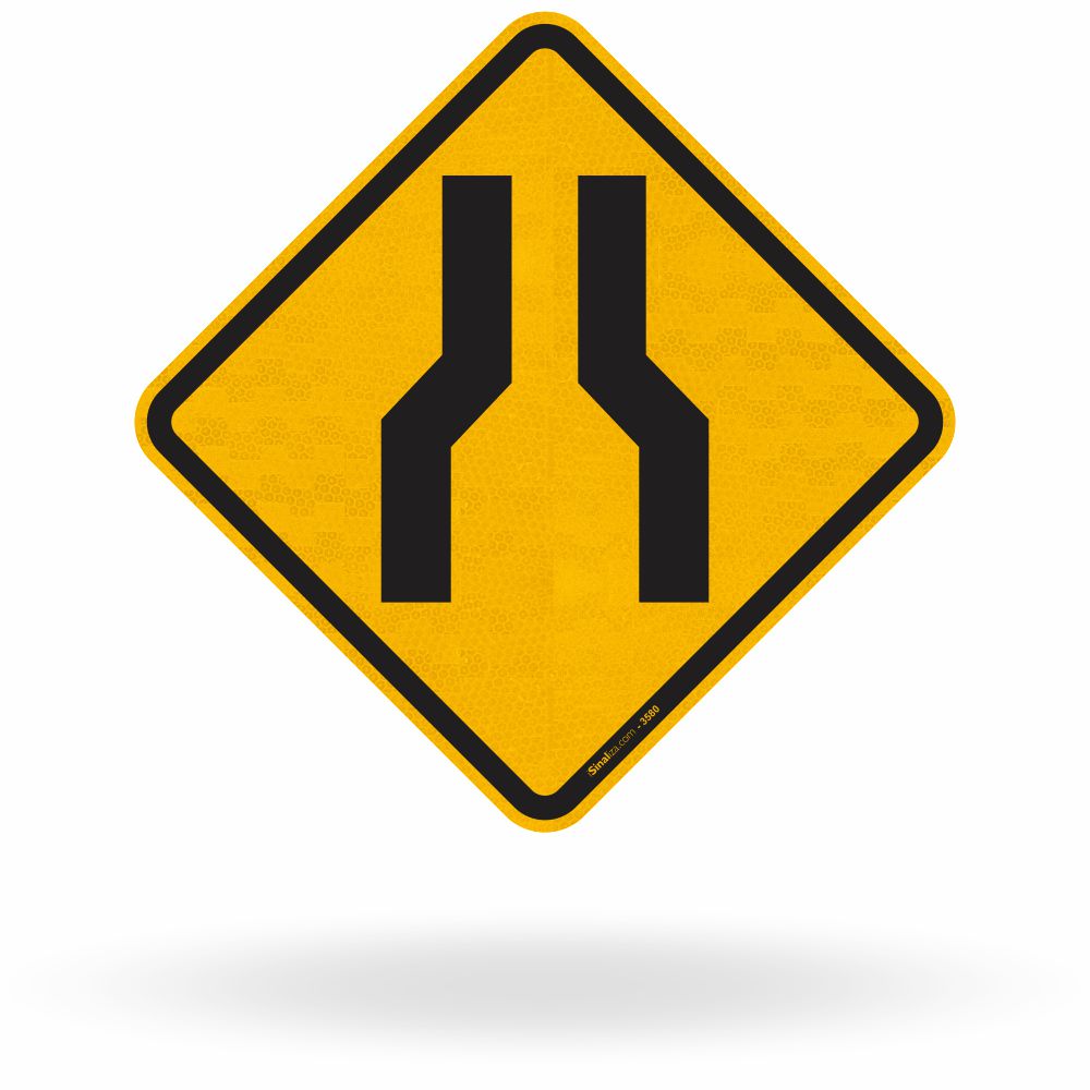 Placa Estreitamento de Pista ao Centro (A-21a)