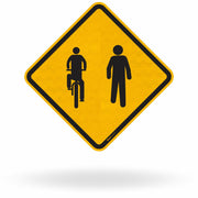 Placa Trânsito Compartilhado por Ciclistas e Pedestres (A-30c)
