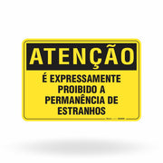 Placa Proibido Permanência de Estranhos