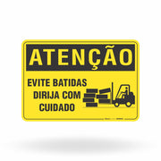 Placa Atenção - Evite Batidas Dirija com Cuidado