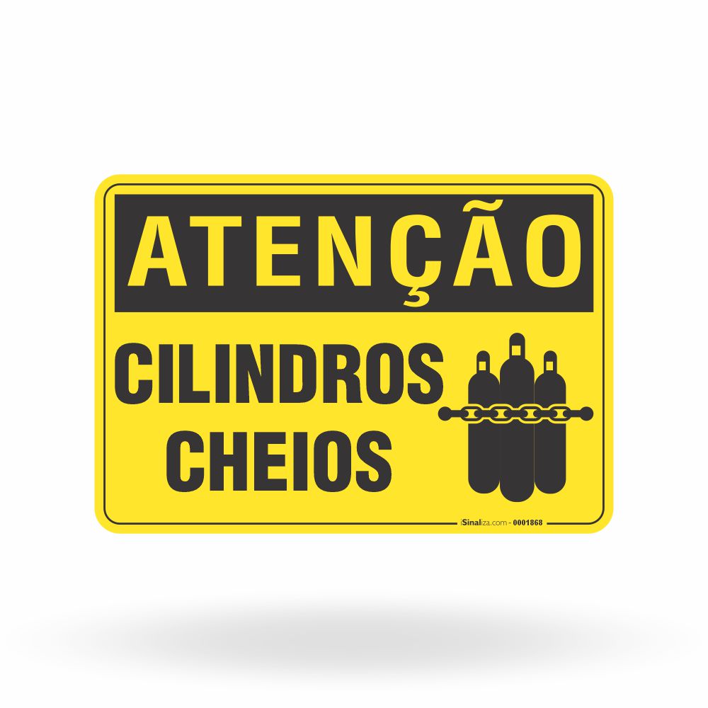 Placa Atenção - Cilindros Cheios