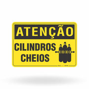 Placa Atenção - Cilindros Cheios
