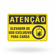 Placa Atenção - Elevador de Uso Exclusivo