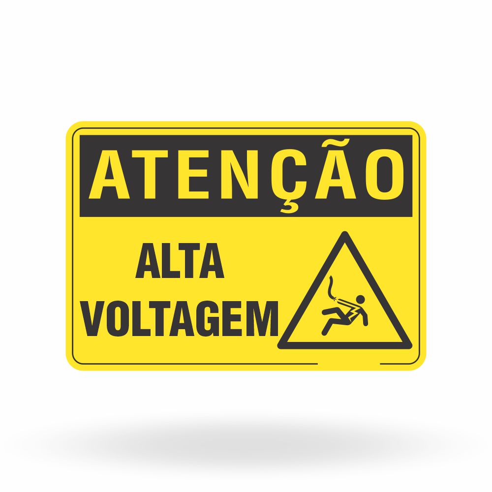 Placa Atenção - Alta Voltagem