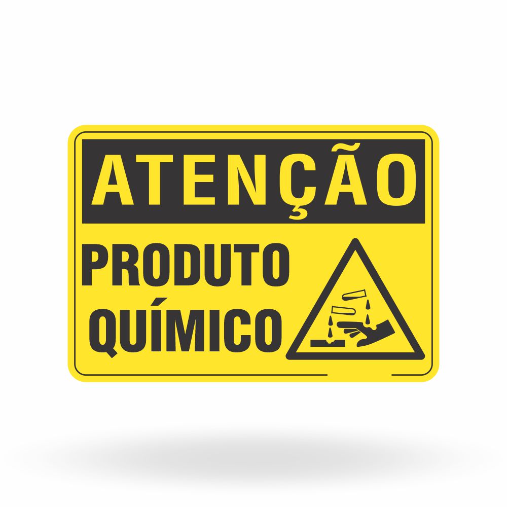 Placa Atenção - Produto Químico