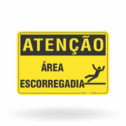 Placa Atenção - Área Escorregadia