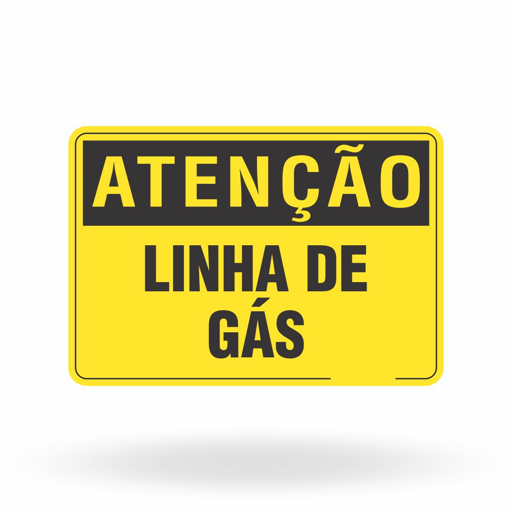 Placa Atenção - Linha de Gás
