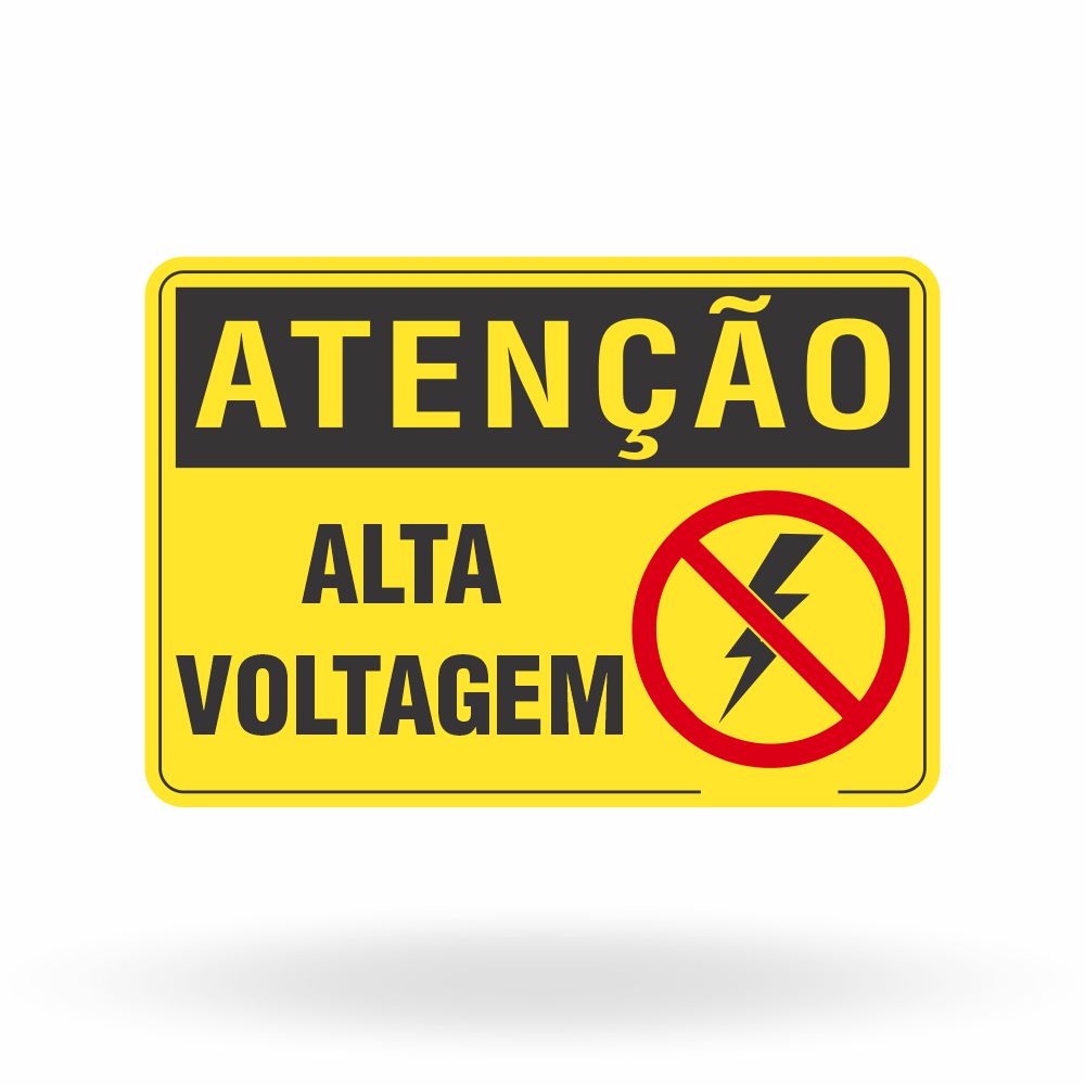 Placa Atenção - Alta Voltagem