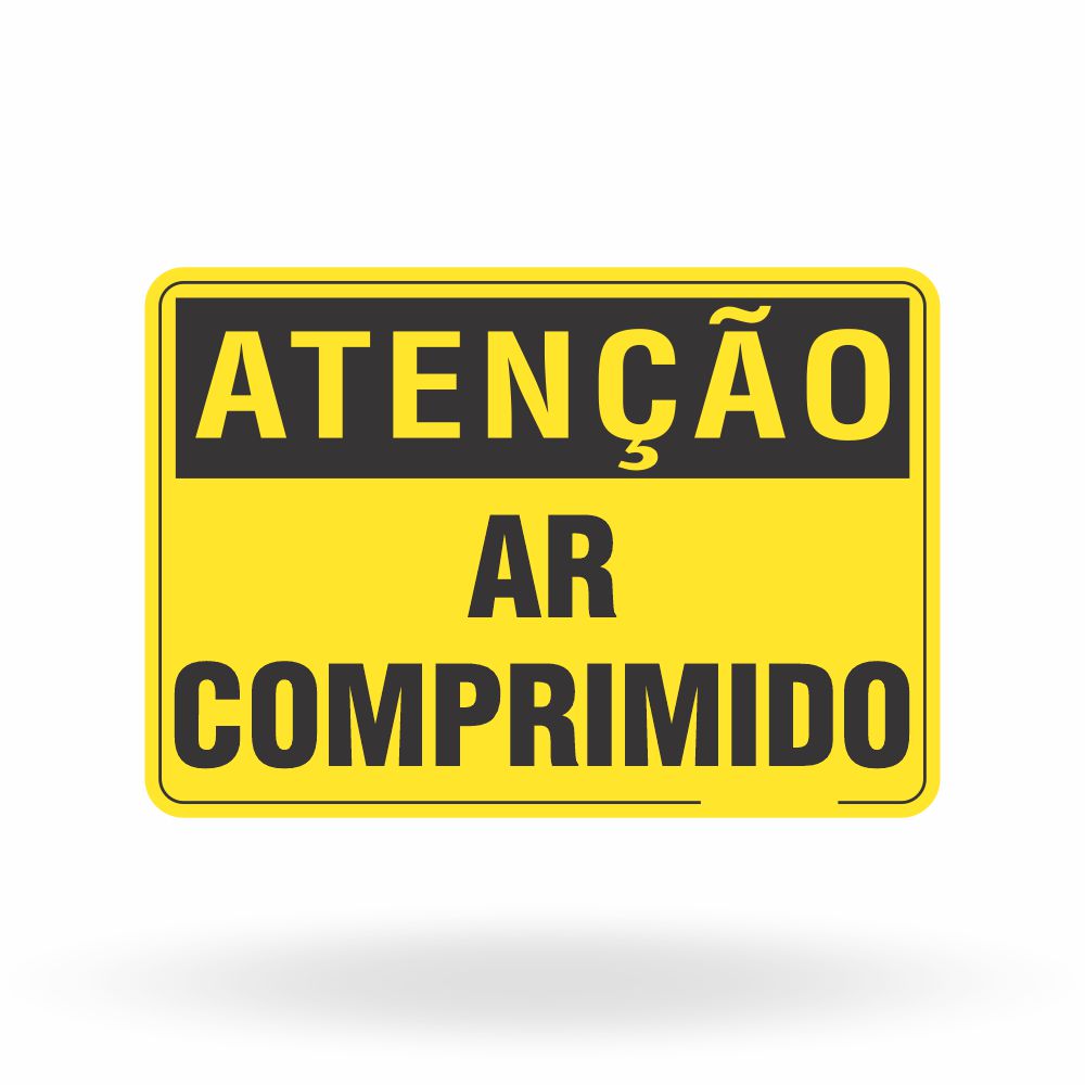 Placa Atenção - Ar Comprimido