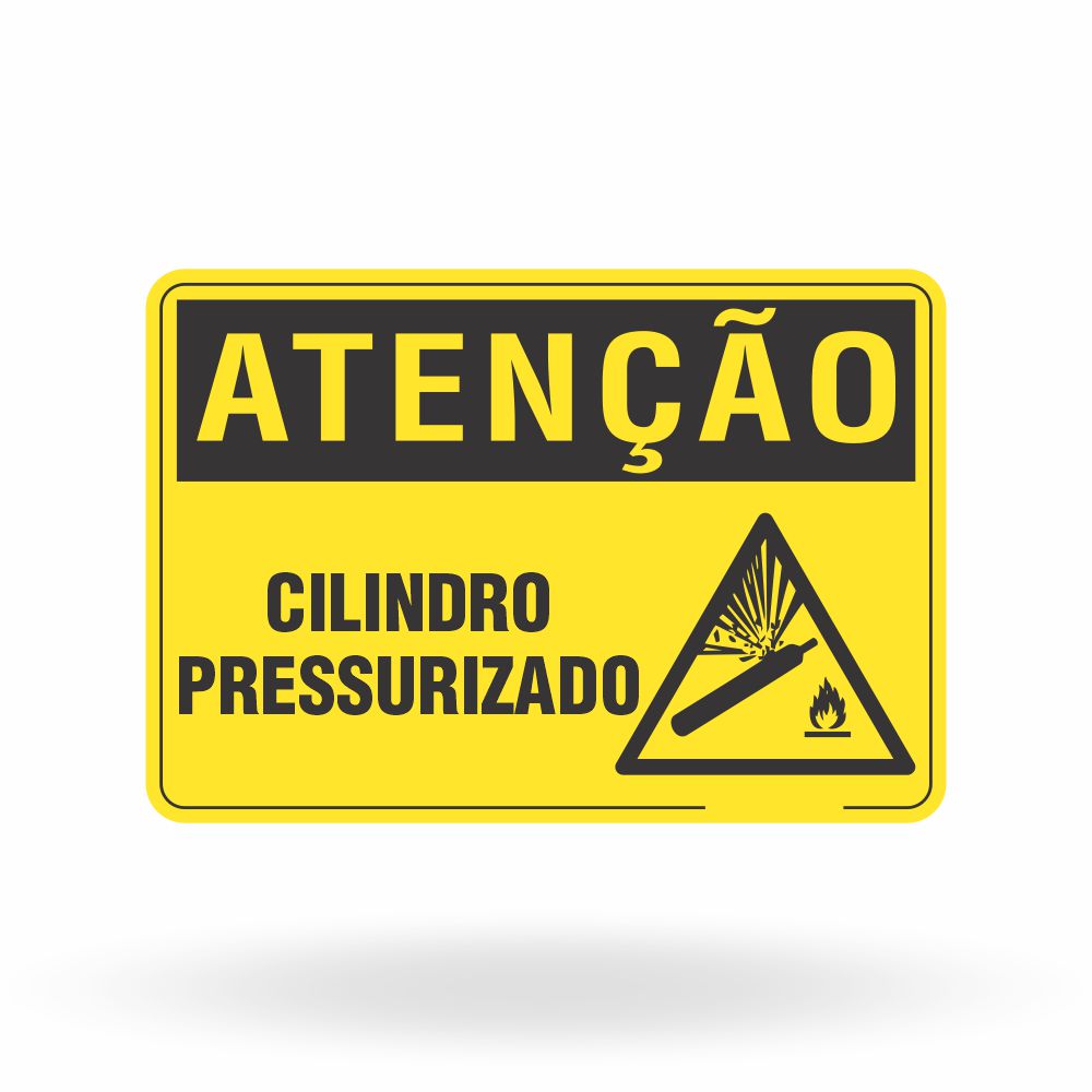 Placa Atenção - Cilindro Pressurizado