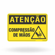 Placa Atenção - Compressão de Mãos