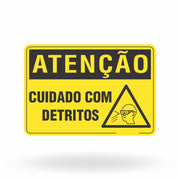 Placa Atenção - Cuidado com Detritos