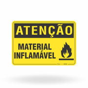 Placa Atenção - Material Inflamável