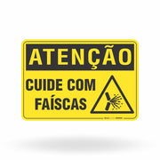 Placa Atenção - Cuide com Faíscas