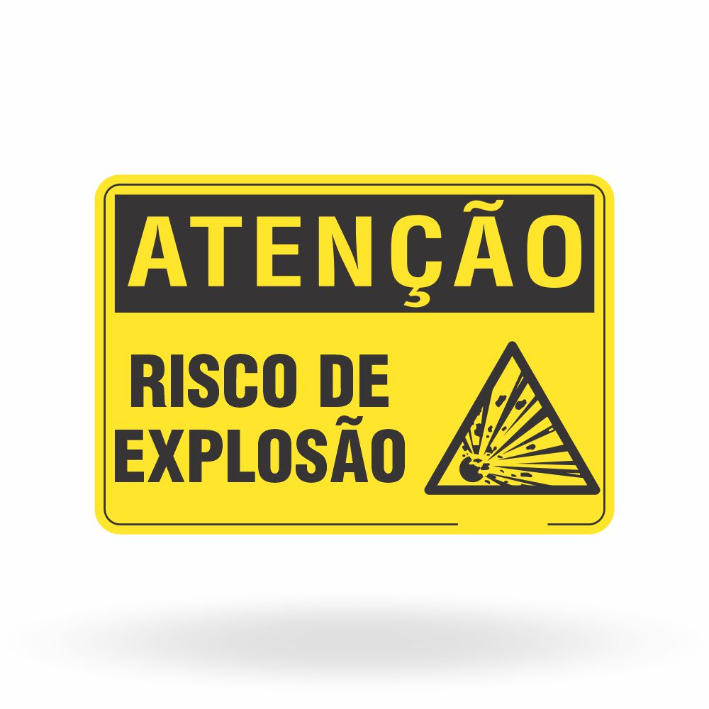 Placa Atenção - Material Explosivo