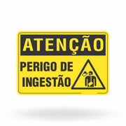 Placa Atenção - Perigo de Ingestão
