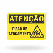 Placa Atenção - Risco de Afogamento