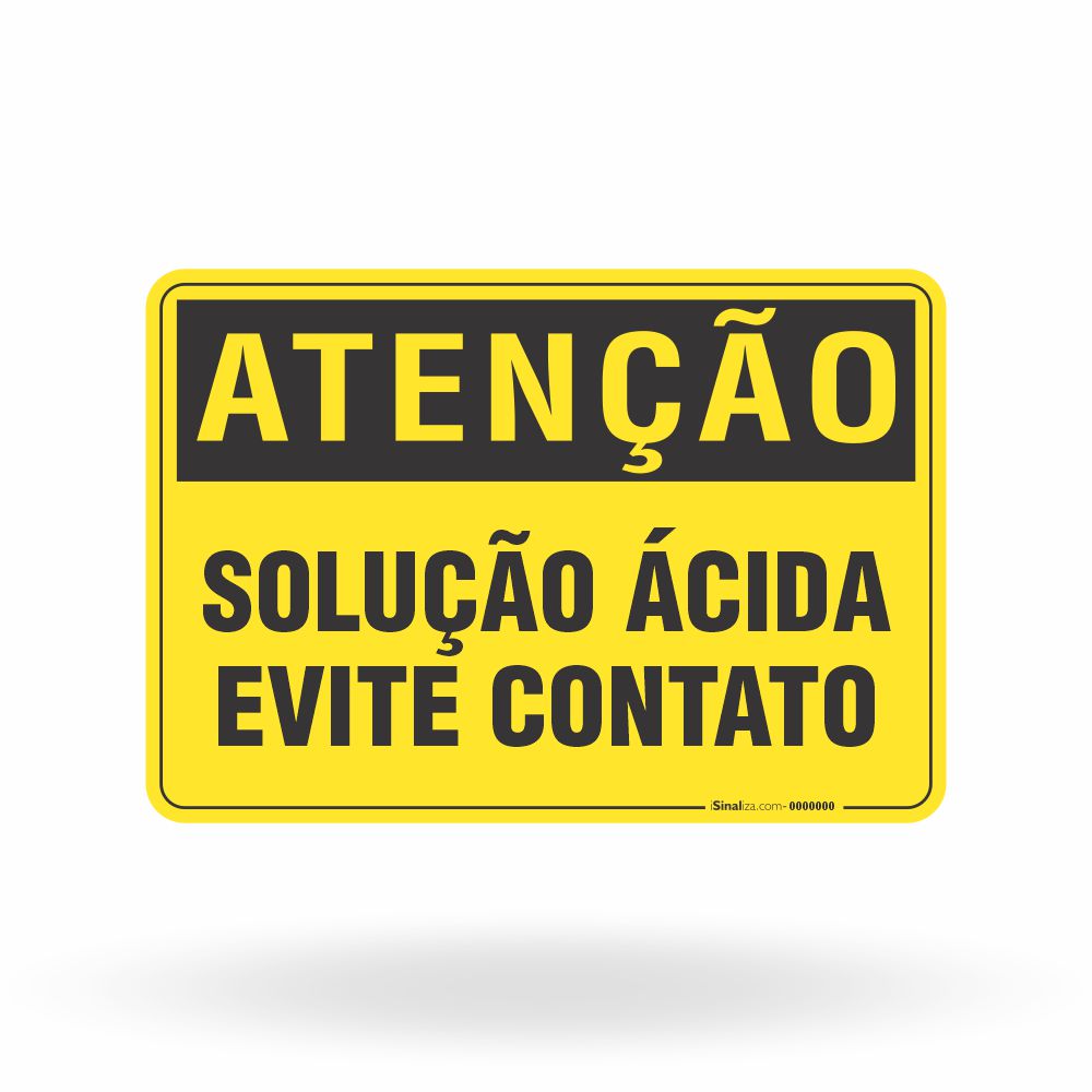 Placa Solução Ácida - Evite Contato