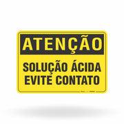 Placa Solução Ácida - Evite Contato