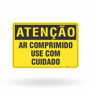 Placa Atenção - Ar Comprimido Use com Cuidado