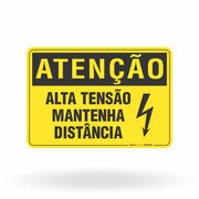 Placa Atenção - Alta Tensão Mantenha Distância