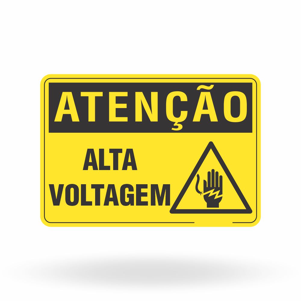 Placa Atenção - Alta Voltagem