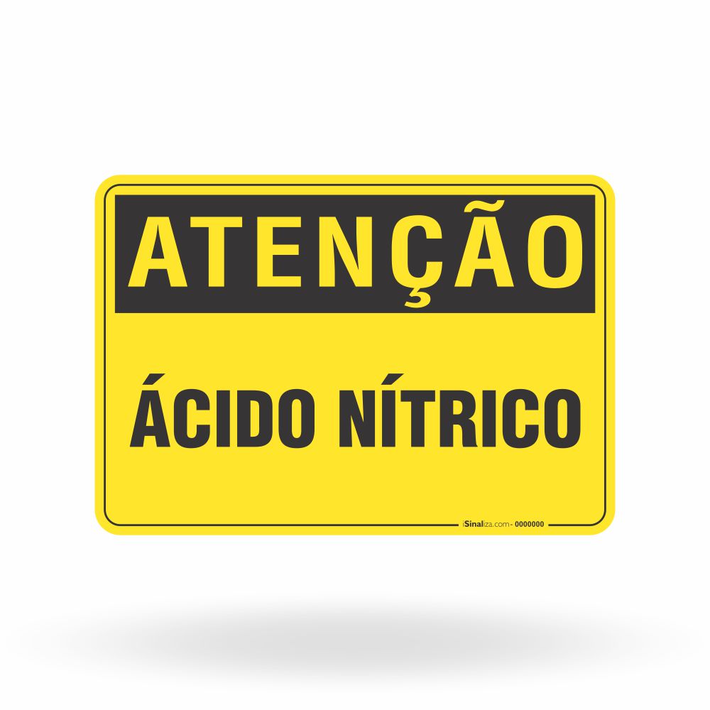 Placa Atenção - Ácido Nítrico