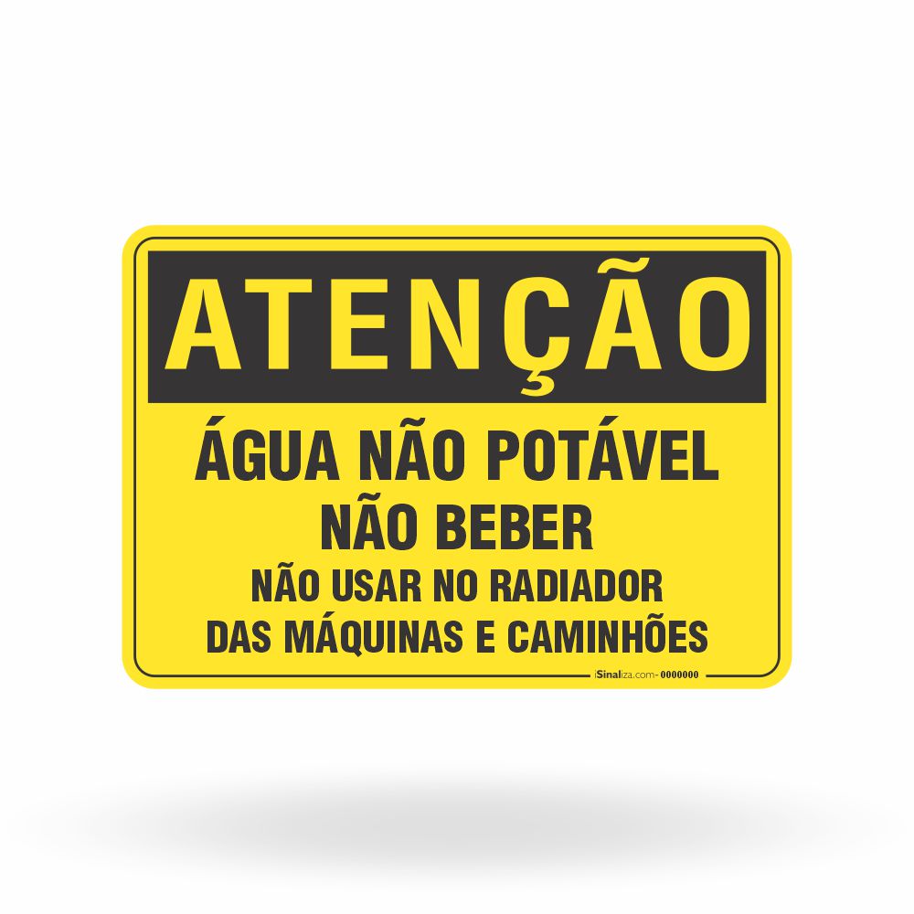 Placa Água Não Potável Não Usar Radiador