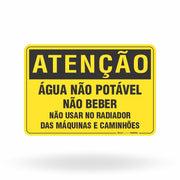 Placa Água Não Potável Não Usar Radiador